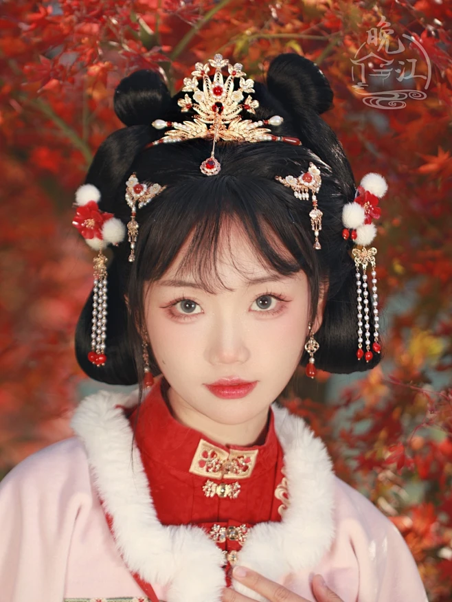 贺岁 新年红色发簪古风汉服国风中式发饰头饰掩鬓簪步摇流苏发梳-淘宝网-花瓣网