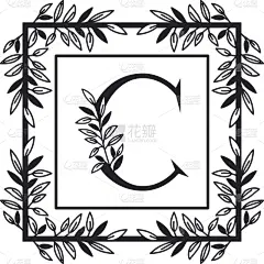 字母,边框,英文字母C,华丽的,请柬,字母表次序,信函,巴洛克风格,复古,问候