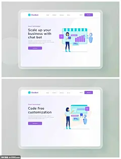 源文件-无代码免费开发定制主题网站设计矢量插画 （AI,PDF,SKETCH,SVG）