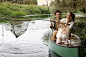 Young couple fishing