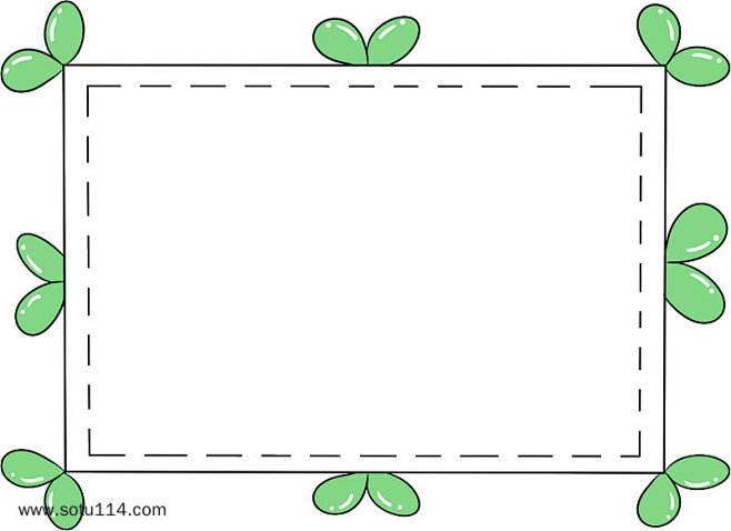 植物嫩芽手绘边框