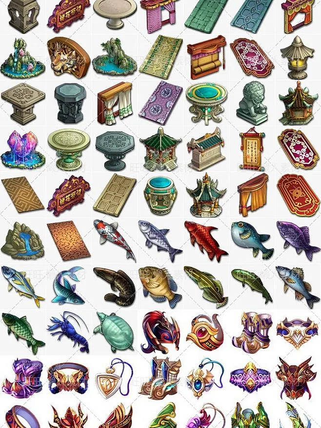 古代武侠玄幻风高清版装备物品道具图标 ICON 游戏手游素材 378-淘宝@北坤人素材-花瓣网