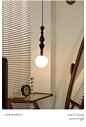 法式中古实木壁灯美式复古拉线卧室床头灯设计师客厅背景墙走廊灯-淘宝网