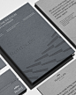This may contain: the front and back cover of a brochure with business cards on it's side