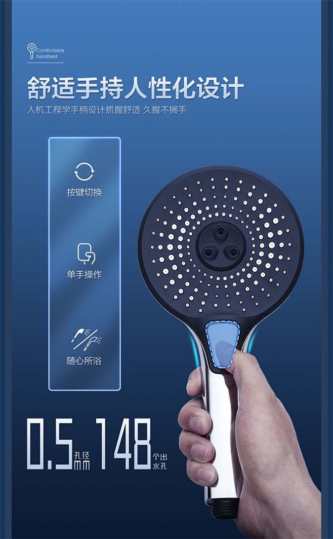 箭牌卫浴莲蓬头淋浴增压花洒喷头过滤加压沐...