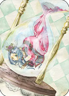 【时光流逝】沙漏里的特辑 : “沙漏”是一种通过葫芦形的玻璃中的沙子由上部流到下部来表示时间的计时工具。用沙子不断落下展现出时间的流逝，让人看着看着就忘记了时间。
今天我们就为大家送上描绘了角色进入沙漏里的插画作品特辑。快来看看吧。
