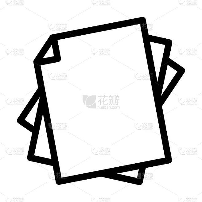 纸张列表线图标矢量插图素材-花瓣网