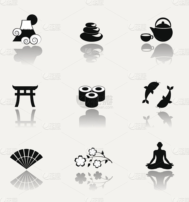 符号,矢量,过去,日本,鲤鱼,富士山,日...