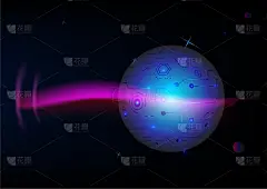 电路圈科技全球科技光星空间与抽象背景背景壁纸矢量和插图EPS10