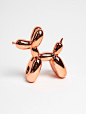 White Faux Taxidermy - Balloon Dog Figurine - Metallic Rose Gold Resin Dog Sculpture  This adorable little balloon dog sculpture is a perfect