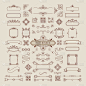 Collection of vintage ornament frame illustration