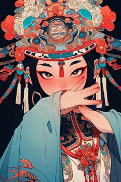 国粹坤旦插图插画