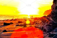 夏天,海滩,自然美,水平画幅,透过窗户往外看,无人,户外,镜头眩光,商业金融和工业,光