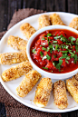 Baked Mexican Cheese Sticks with Salsa
