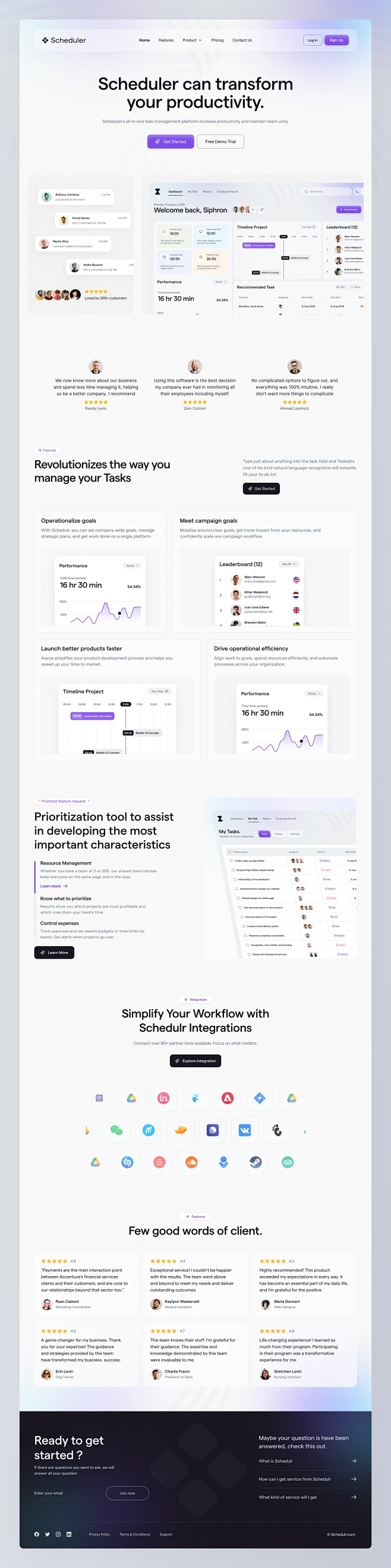 Schedulr Task Management Website by Ofspace UX/UI on Dribbble-花瓣网