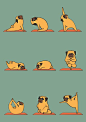 Pug Yoga Art Print: 