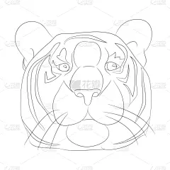 肖像,条纹,虎,野生动物,直的,哺乳纲,自然美,涂料,动物