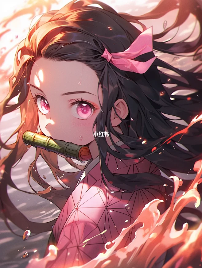 鬼灭之刃｜灶门祢豆子｜AIGC-花瓣网