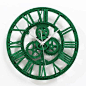欧式复古做旧齿轮挂钟 孔雀绿齿轮钟 时尚创意金粉时钟 客厅装饰-淘宝网