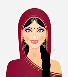 卡通印度美女插画高清素材 动漫 卡通 印度风 异域风 插画 美丽 美女 免抠png 设计图片 免费下载