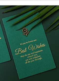 贺卡ins风 商务复古烫金小贺卡带信封套装日式新婚贺卡纸片生日心愿卡感谢留言祝福个性新年圣诞节贺卡10个装-tmall.com天猫