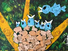 课题：鸟巢 5-6岁
让小朋友们了解了小鸟嗷嗷待哺的喂食过程，同时也让孩子们明白当父母有多不容易！#儿童画##儿童画教程##色彩装饰画##油画棒##儿童水粉画##儿童画素材##每日一画##少儿美术##创意儿童画##少儿美术教程参考##撕贴画#