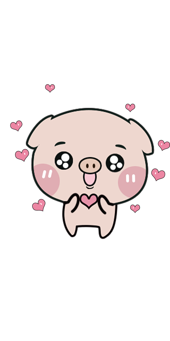 卡通动物可爱猪爱心猪png素材