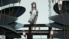 荷叶伞 池塘 灯 女孩 城市 5K高清动漫壁纸 4K手机壁纸 @ 5120x2880 - 4K高清壁纸