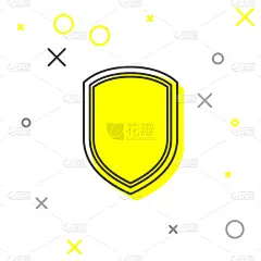 分离着色,盾,银色,白色,线图标,安全,外套,直的