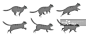可爱的猫卡通人物运行向量插图集图片素材