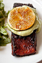 Brown Sugar Chili Rubbed Salmon with Avocado Crema