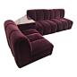Mid-Century Modern Italia Italy Burgundy Velvet Modular Channel Sofa Sectional Furniture Repair, Furniture Logo, Find Furniture, Furniture Styles, Furniture Companies, Bedroom Furniture, Furniture Design, Sofa Bed With Storage, Pink Comforter