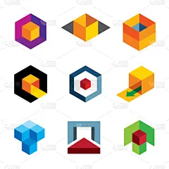 创意 3d 多维数据集为专业公司徽标图标的身体