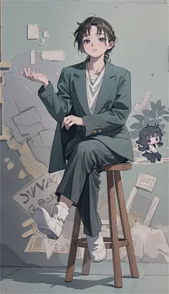 数字艺术漫画风女孩插画-众图网
