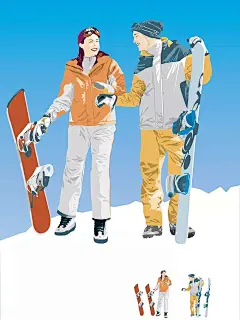 滑板爱好者手绘素材AI|蓝天|生活百科|矢量|矢量素材|雪地|冰山雪地|雪地汽车|雪地圣诞树矢量|雪地底纹