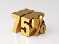 gold-colored-seventy-five-percent-off-discount-symbol-white-background-3d-illustration