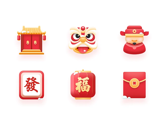 Spring Festival Icons 春节图标-花瓣网