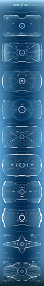 Conceptual 10 Futuristic Hi-Tech HUD Set - Vectors 