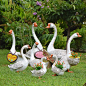 庭院装饰花园摆件户外卡通鹅花盆仿真动物鸭子欢迎牌园林景观雕塑