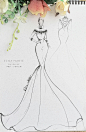 ELISA·WHITE 婚纱设计手绘稿 By 伊丽莎
