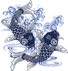 中国风手绘锦鲤鱼插画免抠PNG装饰设计