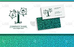 Premium Vector T标志。Monnogram,刻字。无缝模式和名片。精英公司的个人标志或