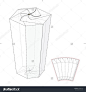 Hexagonal Push Lock Tube Retail Box With Die Cut Template Stock Vector Illustration 349081673 : Shutterstock