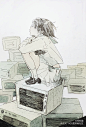 水手服 水彩
