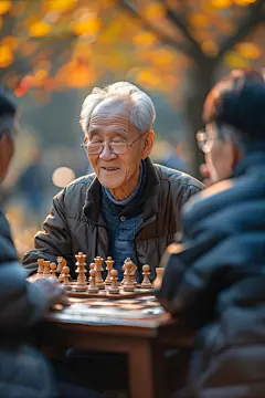 老人公益项目相伴下棋图片