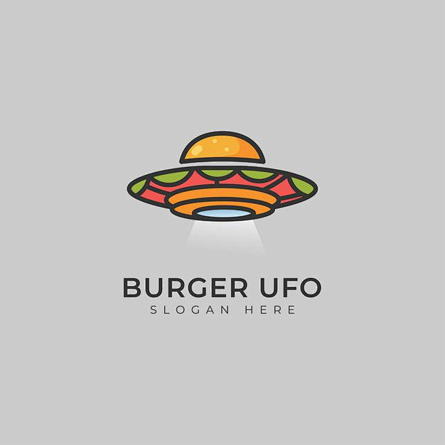 汉堡，飞碟，logo标志矢量图素材