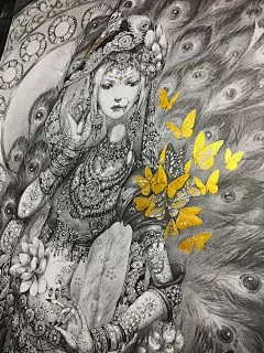 孔雀明王-安非_插画,手绘_涂鸦王国插画
