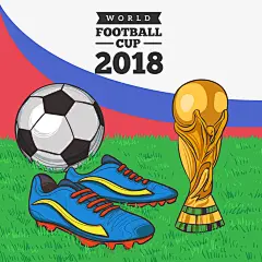 2018世界杯 足球球鞋 获奖奖杯 足球比赛海报AI广告海报素材下载-优图-UPPSD