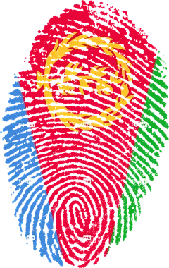 厄立特里亚 旗帜 指纹 国家 自豪 身份 象征 符号 手指