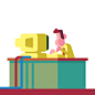 Desk Jockey. : Editorial illustration-inspired motion graphic of an office worker.